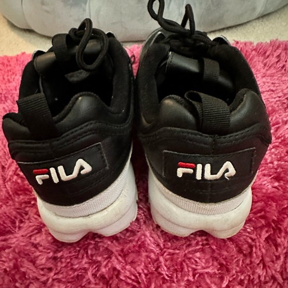 Fila Women's Disruptor Ii Premium Shoes Black/White/Red size   6,5 - Picture 6 of 8